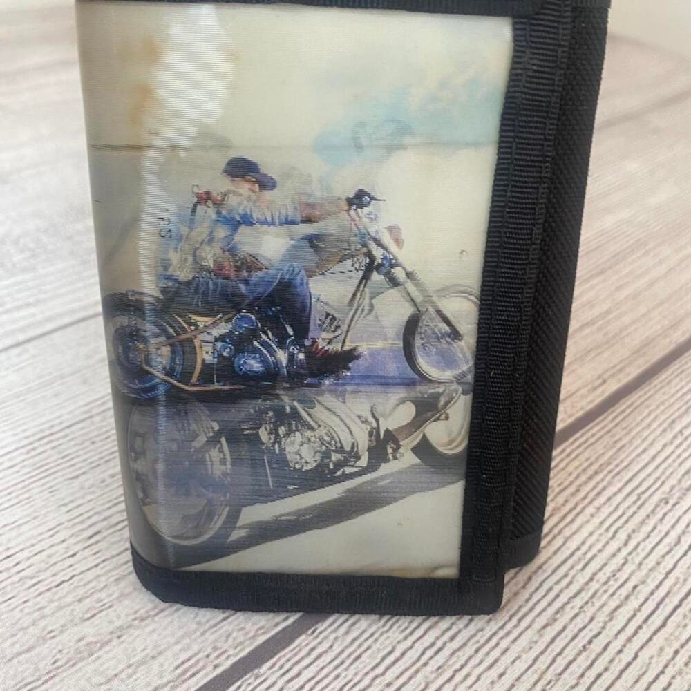 Vintage west coast choppers holographic trifold wallet Y2K